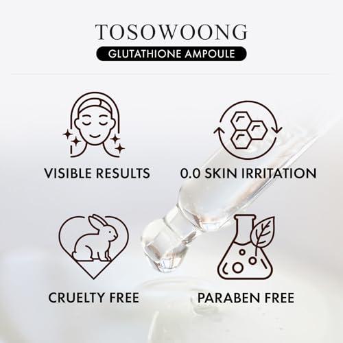 TOSOWOONG Glutathione Serum with Niacinamide and Hyaluronic Acid, 30ml - Dark Spot and Skin Repair - Moisturizers