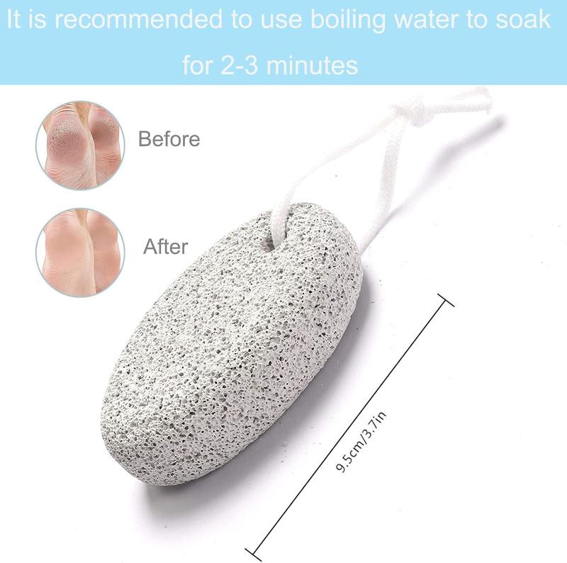 Natural Foot Pumice Stone for Feet, 2-Pack Lava Pedicure Tools Hard Skin Callus Remover for Feet and Hands - White&Red