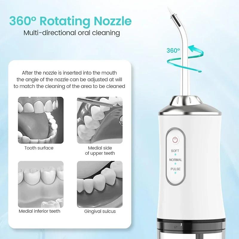 Advanced Oral Care: Portable Electric Flosser with 3 Modes & 4 Tips Christmas present Rechargeable Portable Water Flosser