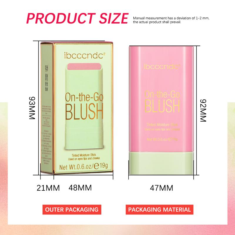 3-color rotating powder blusher stick is applicable to powder blusher stick for cheek cream makeup Cosmetic