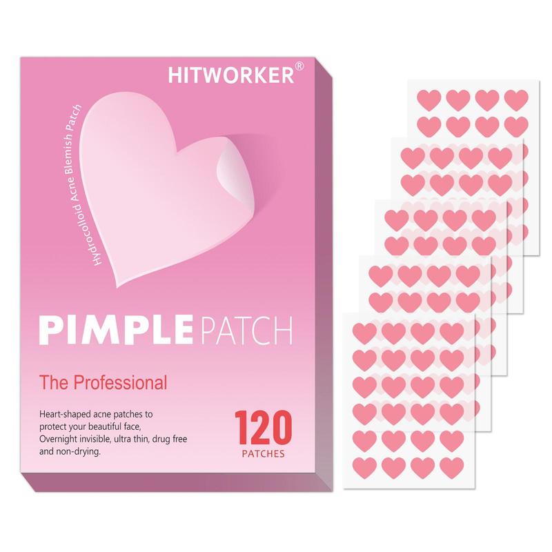 Heart Shaped Hydrocolloid Acne Patches, 120pcs box Professional Pimple & Zit Cover Stickers for Women and Men, Skin Care Products