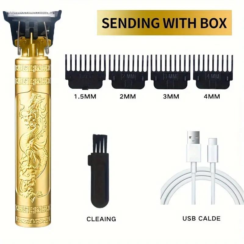 Men's Clipper with LED Screen, Including 1 Cordless Hair Trimmer, 1 Cleaning Brush, 4 Limit Comb, 1 Charging Cable Plug Comfort Hair Clipper