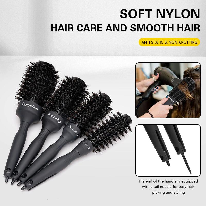 Round Hair Brush, 1 Count Anti-static Hair Brush, Heatless Styling Tool for Hair Drying, Styling, Curling, Straightening, Suitable for All Types Of Hair