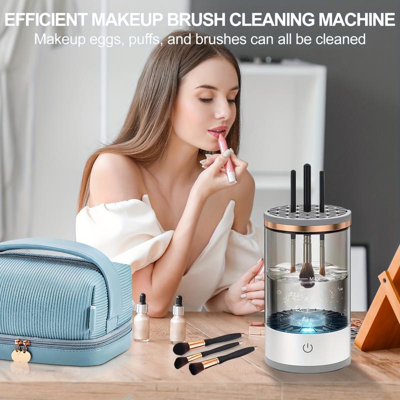 Electric Makeup Brush Cleaner, Quick Efficient Machine For Deep Cleaning All Types Of Brushes, Portable Compact Design For Travel Home Use, For Makeup Lovers & Professionals