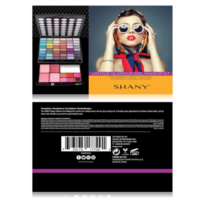 SHANY Glamour Girl Makeup Kit Eyeshadow Palette with Eyeshadows, Blushes, Lipstick Lip-gloss, Makeup Mirror, Makeup applicators, Premium Gift Packaging - Vintage