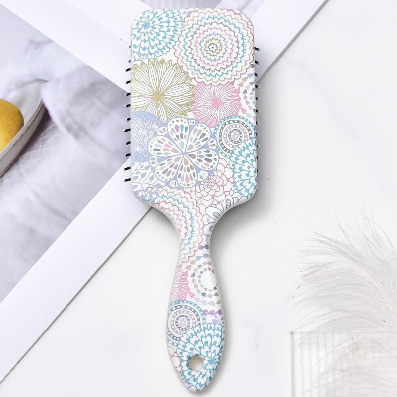 Colorful Flower Pattern Hair Brush, Hair Scalp Massage Comb, Hair Styling Tool for Women & Girls, Heatless Styling Tool for Daily Use