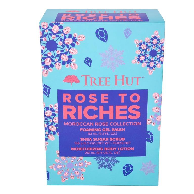 Tree Hut Holiday Rose to Riches Gift Set | Limited Edition | Boost Your Shower Routine | Signature Shea Sugar Scrub, Foaming Gel Wash Body Care Restore Shea Butter