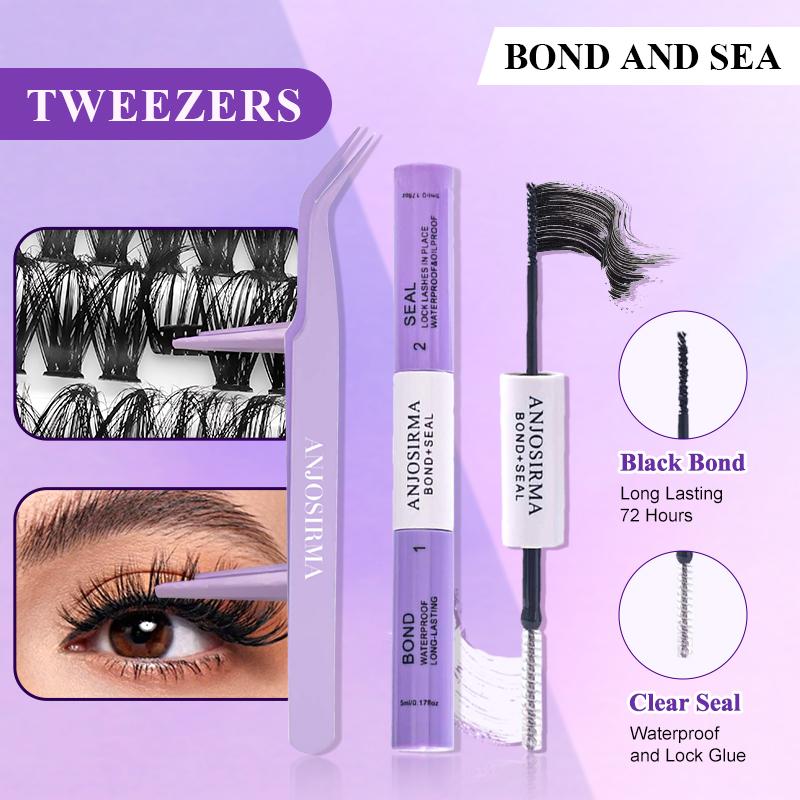 DIY Lash Extension 280pcs Individual Lashes Cluster ANJOSIRMA D Curl Wispy Individual Lashes 10-16mm Mink DIY Individual Eyelashes Cluster Lashes Extension 3d  lashes