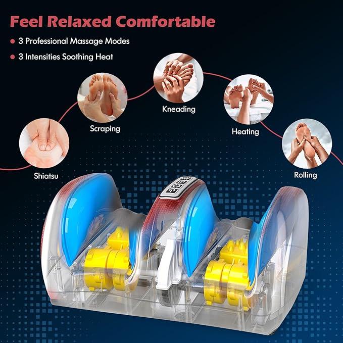 Foot Massager Machine with Heat [2025 Upgraded], 3 Heat Levels, Christmas Gifts for Women Mom Men Dad, Purple