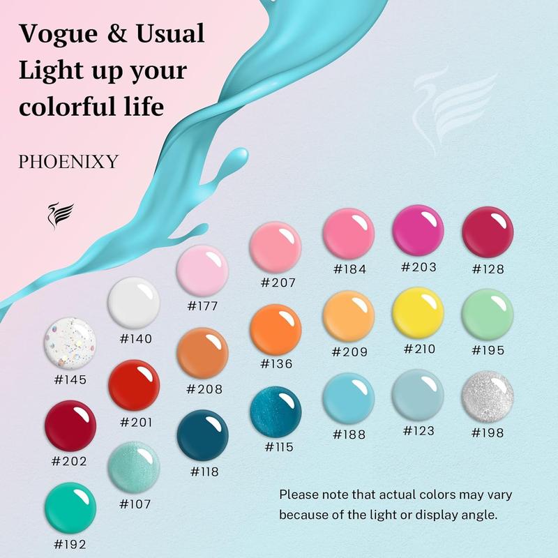 24pcs gel nail polish set, 21 colors, peelable gel nail set, nude pink red blue green yellow orange nail polish set, matte nail set with base coat