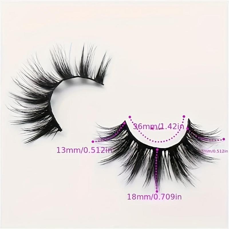 Fluffy False Eyelashes, 10 Pairs Wispy Strip Eyelashes, Natural Curling Eye Makeup Enhancement Tool for Women & Girls, Christmas Gift