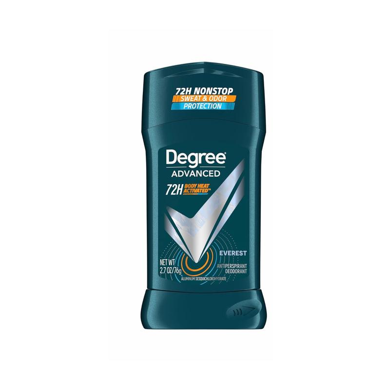 Degree Men Advanced Antiperspirant Deodorant Everest 2 Count 72-Hour With Body Heat Activated Technology 2.7 oz Scented Cleanser Body Care Fragrance