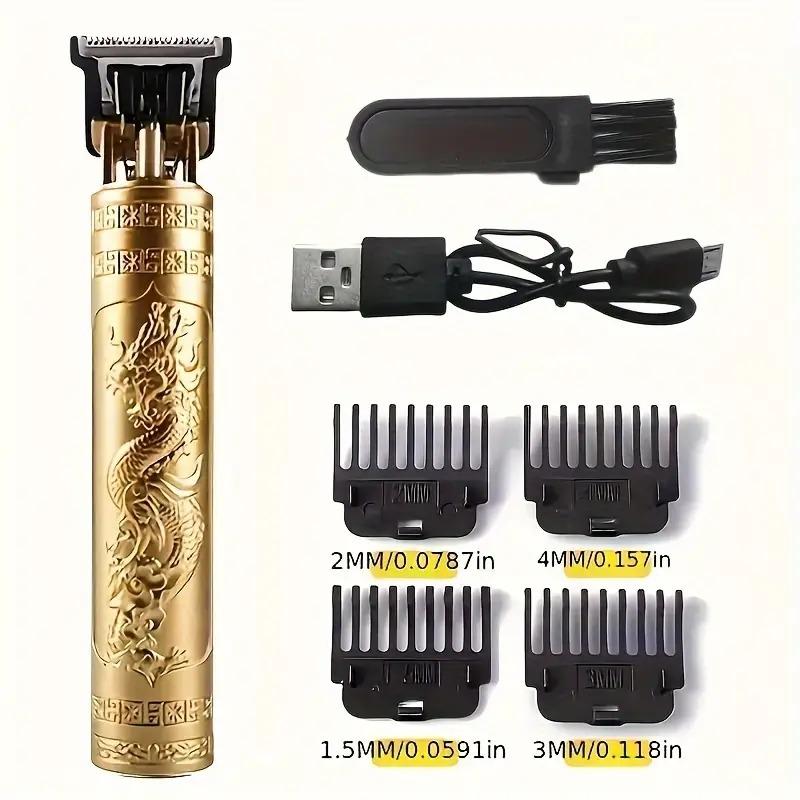 Men's Clipper with LED Screen, Including 1 Cordless Hair Trimmer, 1 Cleaning Brush, 4 Limit Comb, 1 Charging Cable Plug Comfort Hair Clipper