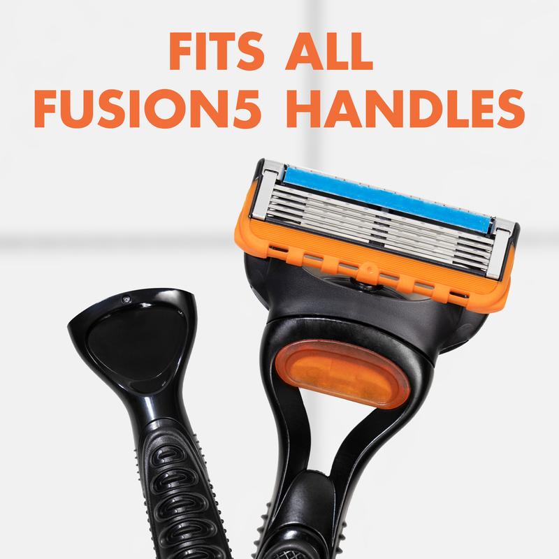 Gillette Fusion5 Razors for Men, 1 Razor, 4 Blade Refills, Lubrastrip for a More Comfortable Shave Pack Plastic