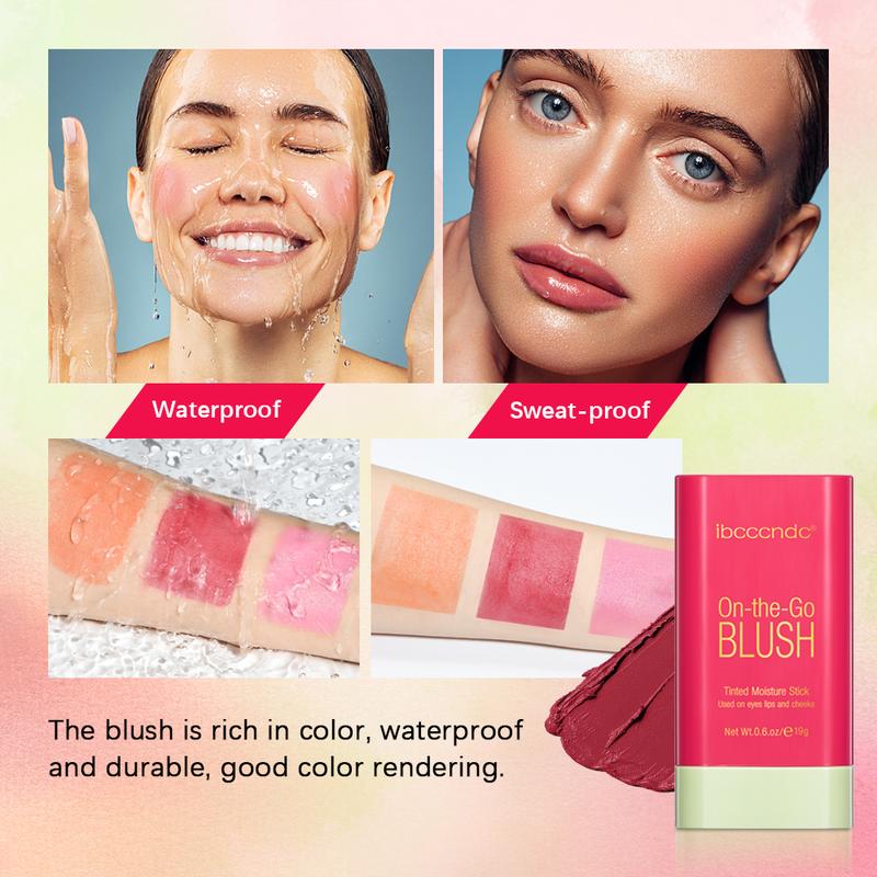 3-color rotating powder blusher stick is applicable to powder blusher stick for cheek cream makeup Cosmetic