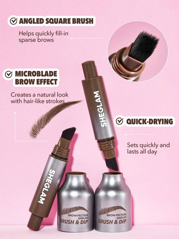 SHEGLAM Brow-Fection Angled Brush & Dip-Espresso Liquid Eyebrow Gel Pen | Hair-Like Strokes, Easy to Color, Filling Eyebrow Makeup Cosmetic