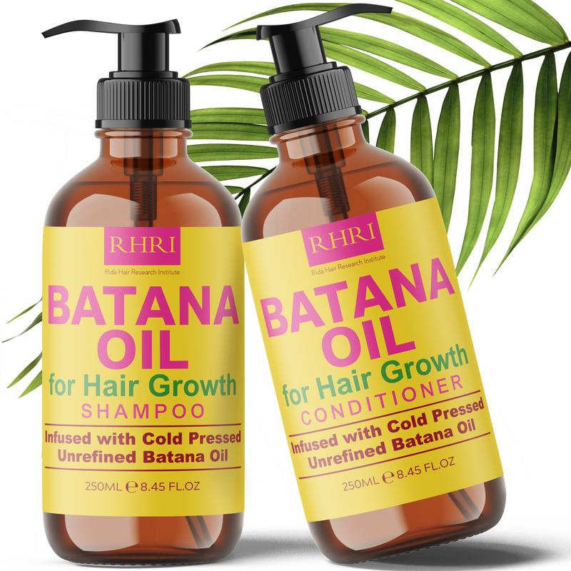 Rida Hair Research Institute Batana Oil Shampoo and Conditioner Set | Clarifying Shampoo, Hair Growth Shampoo, Thinning Shampoo & Conditioner | Raw Batana Oil & Thickening Formula for Men & Women | Growth Enhancing Formula