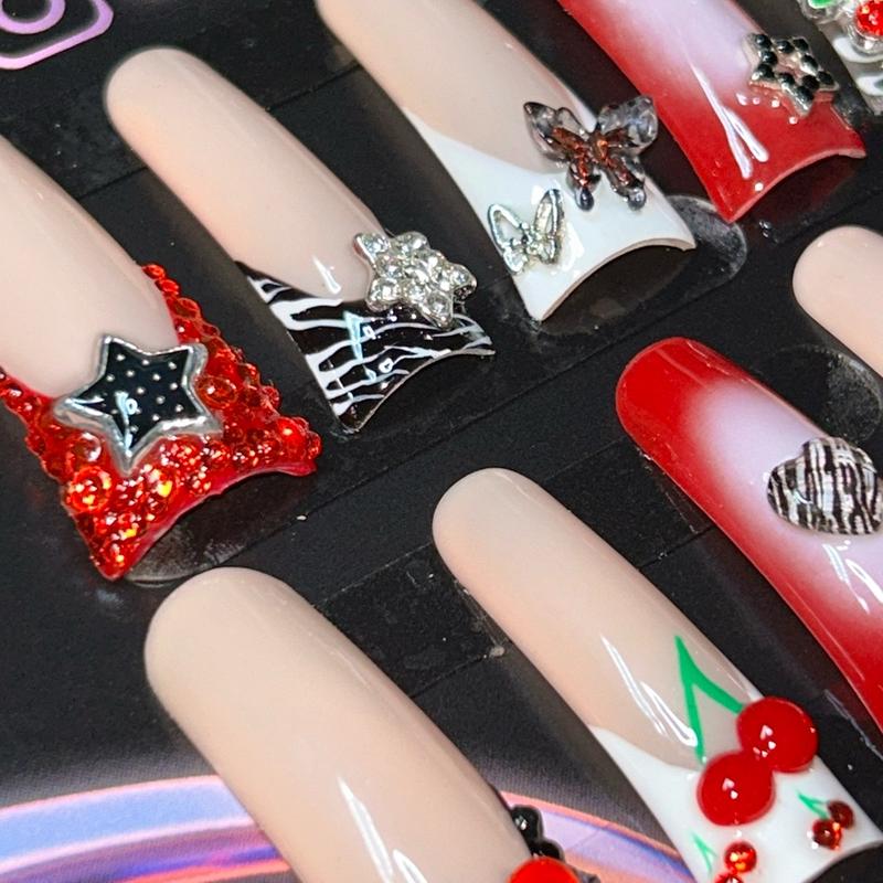 Mix N Match XL Duck nails ️ #ducknails #duckies #red #rednails #pressonnails #nailart Manicure Comfort Nail Care Kit Nail Polish Cutics Set