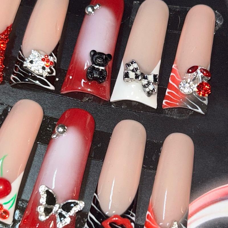 Mix N Match XL Duck nails ️ #ducknails #duckies #red #rednails #pressonnails #nailart Manicure Comfort Nail Care Kit Nail Polish Cutics Set