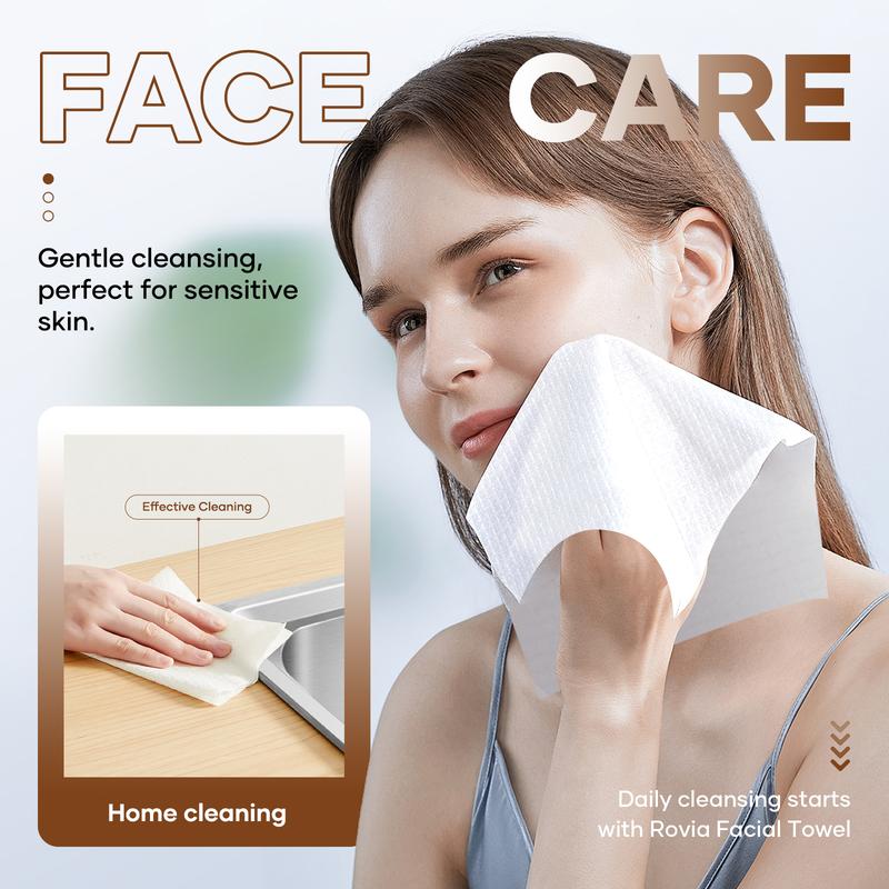 ROVIA Face Towels,Super large and soft disposable face towel Skincare Comfort