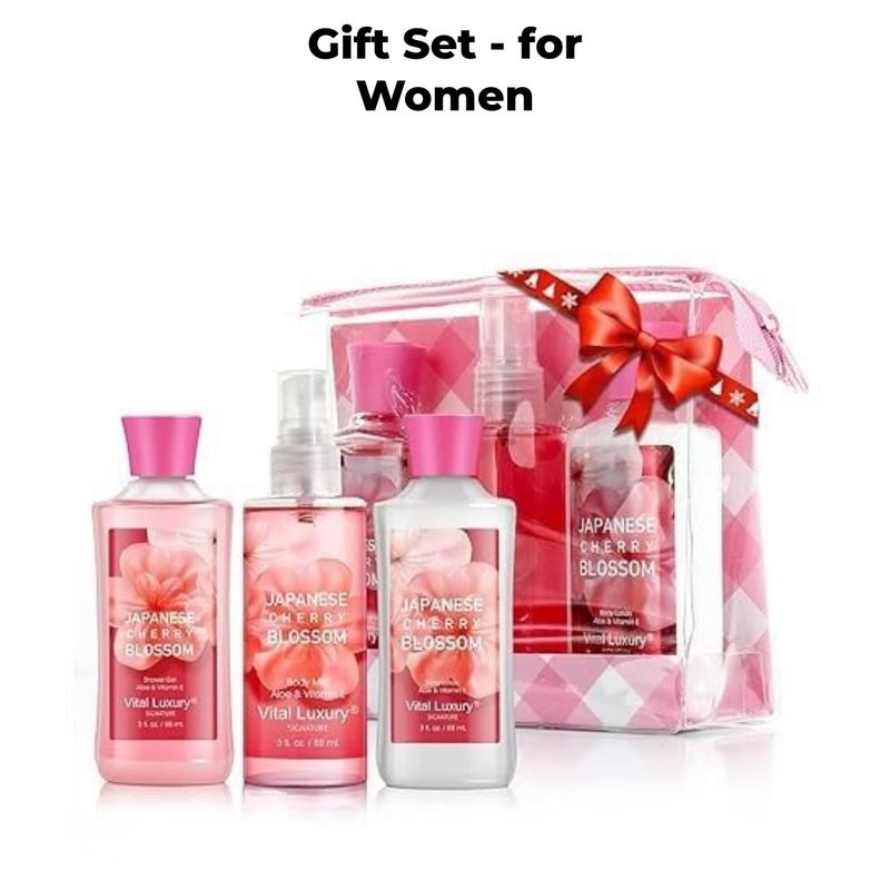 Bath & Body Care Travel Set - Home Spa Set with Body Lotion, Shower Gel and Fragrance Mist, Personal Body Care Travel Set for Birthday Christmas New Year Gifts