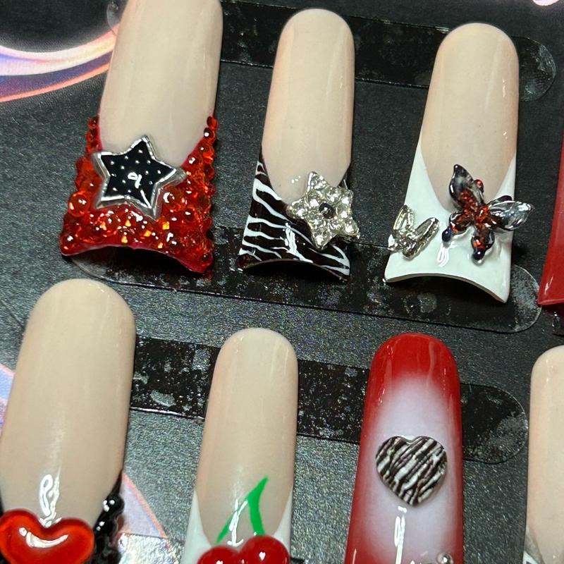 Mix N Match XL Duck nails ️ #ducknails #duckies #red #rednails #pressonnails #nailart Manicure Comfort Nail Care Kit Nail Polish Cutics Set