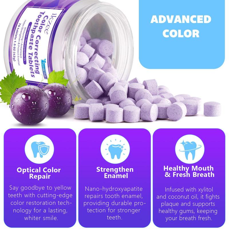 Color Correcting Toothpaste, 1 Box 2 Boxes(70pcs box) Deep Cleaning Teeth Stains, Freshen Breath  Toothpaste, Oral Care Product for Men & Women