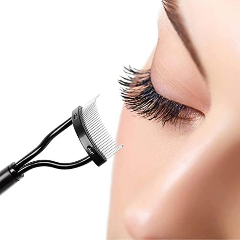 Eyelash Comb  Eyelash Separator Arc Designed With Comb Cover  Makeup Cosmetic