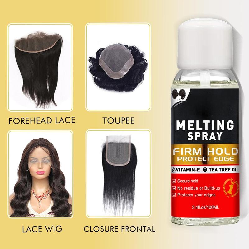 Wig Glue Lace Glue for Front Lace Wigs, Wig Adhesive for Closure Wigs Extensions, Lace Melting Spray for Lace Wigs Lace Front Hair Glue for Wigs with Tools and Hair Wax Stick Edge Control Wig Cap