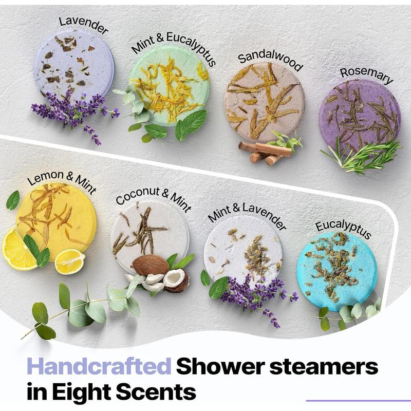 Shower Steamers Birthday Gifts for Women - 8 Stocking Stuffers Christmas Gifts for Mom Men Teen Bath Bombs Self Care with Natural Essential Oils Relaxation Home SPA Bridesmaid