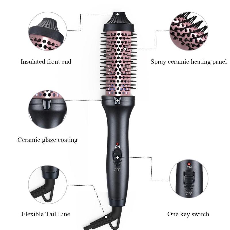 Electric Round Brush Hair Curler, Negative Ion Hair Straightener, Fast Heating Hair Styling Tool for All Hair Types, Hair Care Appliances