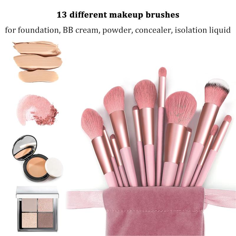 22 Piece Makeup Kit with Pink Brushes for Foundation and Eyeshadow