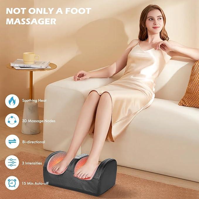 Foot Massager Machine with Heat [2025 Upgraded], 3 Heat Levels, Christmas Gifts for Women Mom Men Dad