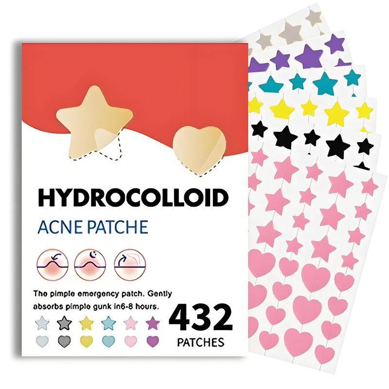 HydrocolloidAcne Patches 432pcs box Star-Shaped Pimple Patch - Conceals Freckles, Comedo, Acne, and Blemishes - Gentle, Waterproof, and Reusable Acne Cover Patches for Sensitive Skin