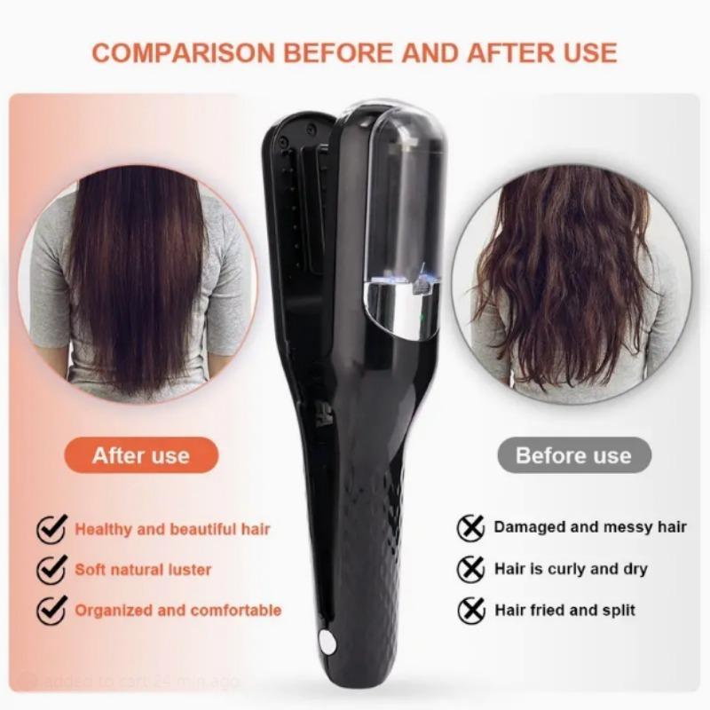 Cordless Split End Hair Clipper Trimmer, 1 Count Electric Hair Cutting Machine with 2 Counts Hair Clip & 1 Count Cleaning Brush & 1 Count Charging Cable, USB Charging Professional Hair Cutting Tool Set