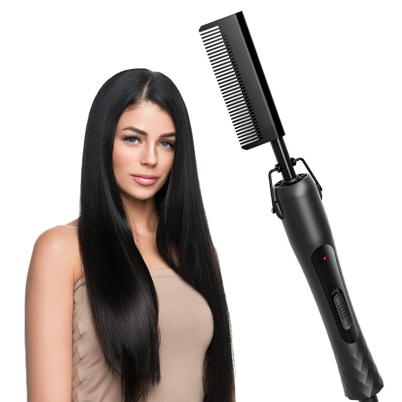 Professional Heated Hair Straightener, Portable Hair Straightening Comb, Hair Styling Tool for Home & Salon Use