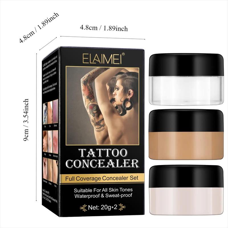 Long Lasting Tattoo Concealer, Waterproof Makeup Concealer for Acne Marks, Dark Spots, Acne Scars, Invisible Covering Makeup for Women & Girls