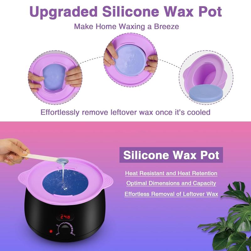 Waxing Kit -Digital Wax Warmer Machine for Hair Removal with 4 Packs of Hard Wax Beads &  Wax Pot for Full , , , Eyebrows, Bikini, Brazilian at Home Waxing Kit for Women Men