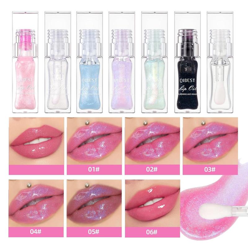 Magic color changing lip oil, new glitter Moisturizing Lip Glow Oil, long lasting nourishing plumping glimmer glow lipstick, non-sticky Fresh Nourishing transparent lip care