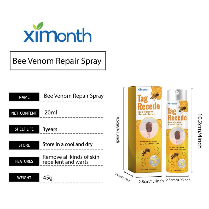 XIMONTH Bee Venom Wart Treatment Spray Improves Pimples, Moles, Repairs and Smooths Skin Wart Treatment Spray