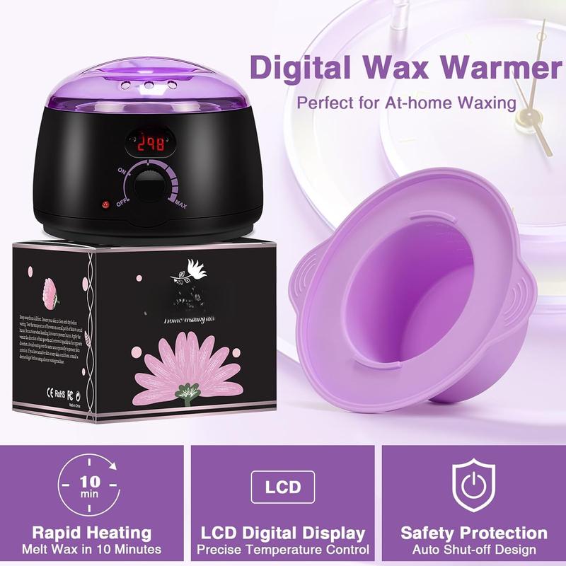 Waxing Kit -Digital Wax Warmer Machine for Hair Removal with 4 Packs of Hard Wax Beads &  Wax Pot for Full , , , Eyebrows, Bikini, Brazilian at Home Waxing Kit for Women Men