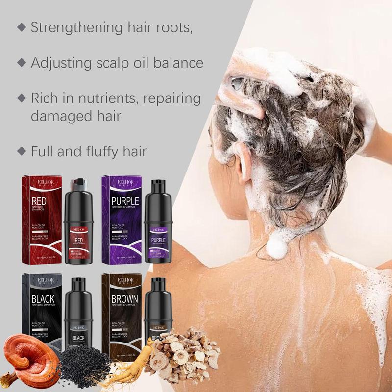 3 in 1 Hair Dye Shampoo, 1 2 Counts Natural Extracts Hair Color Shampoo, Professional Hair Care & Styling Product for Men & Women