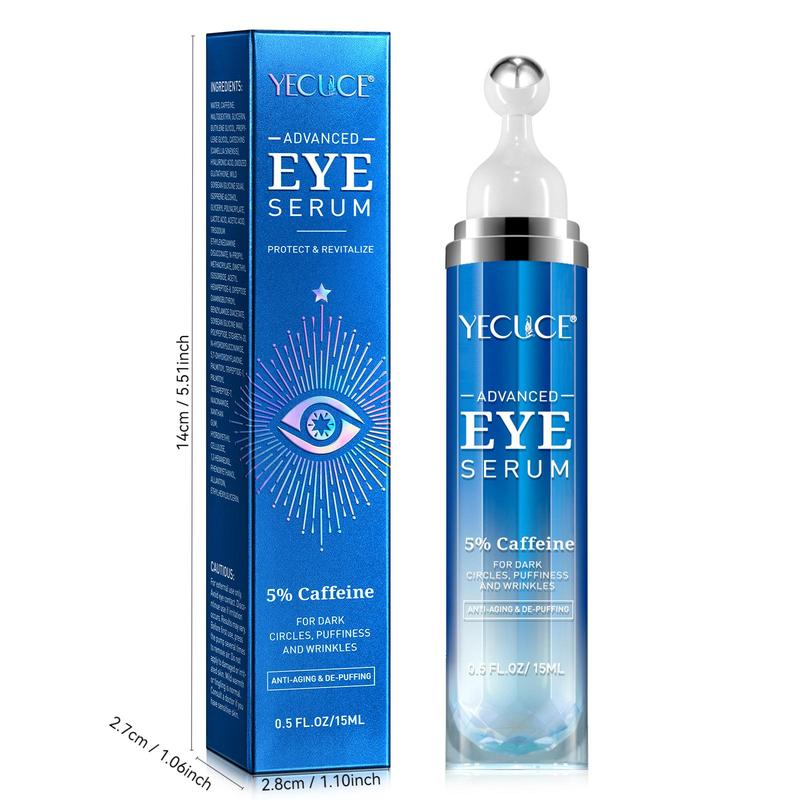 360° Stainless Steel Rollerball Design Eye Serum, 1 2 Boxes Eye Hydration Serum, Reduces The Look Of Dark Circles, Eye Care Product for Women