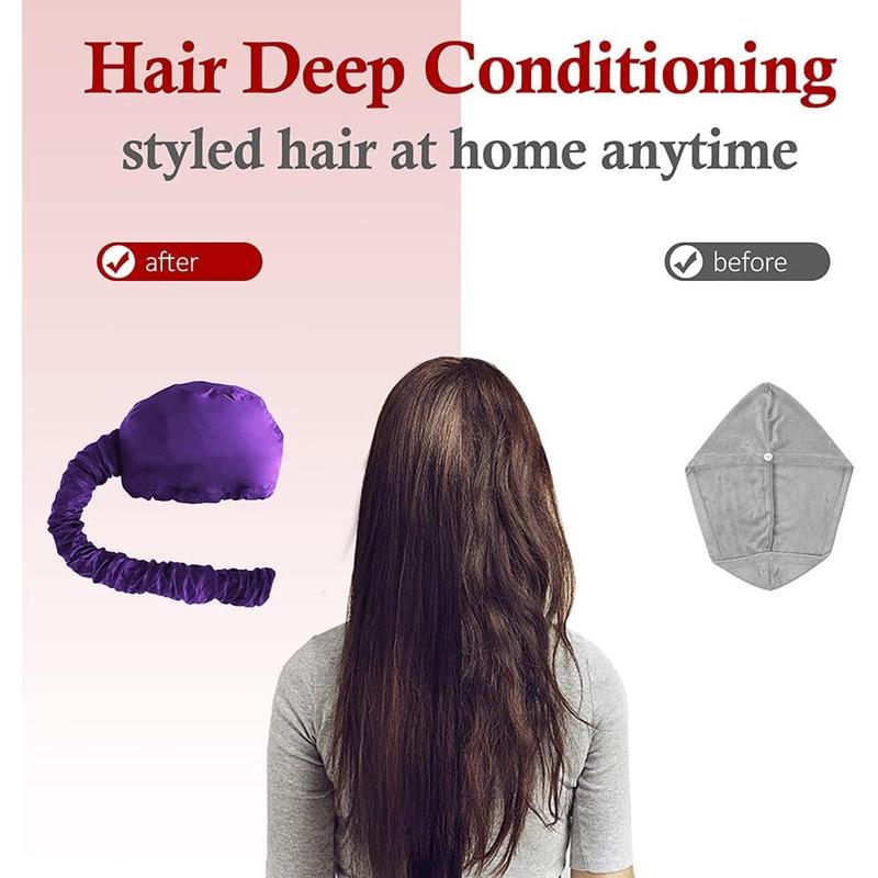 Hair Dryer Bonnet - Upgraded Bonnet Hair Dryer with Longer Extended Hose for Easy Styling, Curling and Deep Conditioning, Purple, One Size Fits All