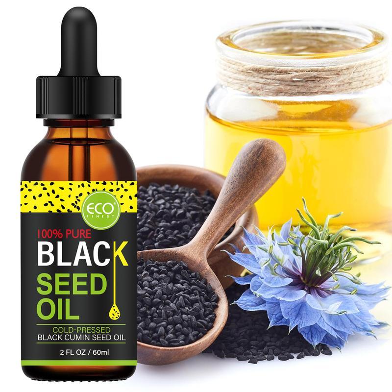 ECO FINEST Black Seed Oil - Travel Size, 100% Turkish Black Cumin Seed Oil, Liquid Pure Blackseed Oil, Black Seed Oil 100% Virgin Cold Pressed Super Antioxidant For Immune Support, Hair & Skin Serums Skincare