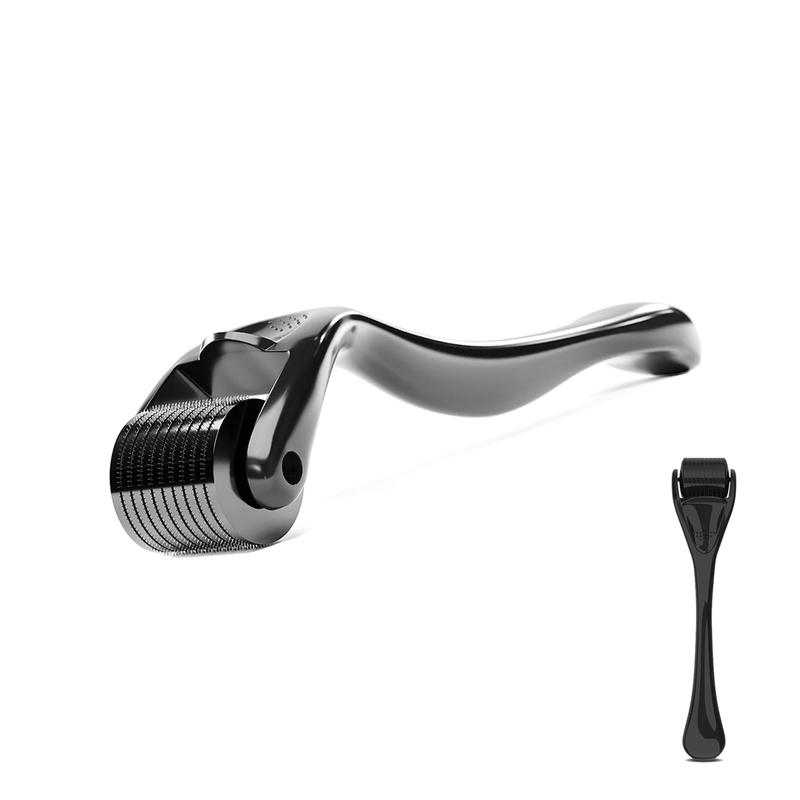 Beauty Massage Roller 1.50mm Black 540 Stainless Steel Facial Body Beard Hair Home Use w Storage Case Heart Shaped