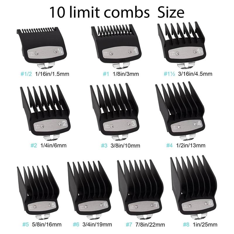 Professional Hair Trimmer Guard Guide, 10pcs Black Limit Comb, Hair Trimmer Guide Comb, Trimmer Accessories