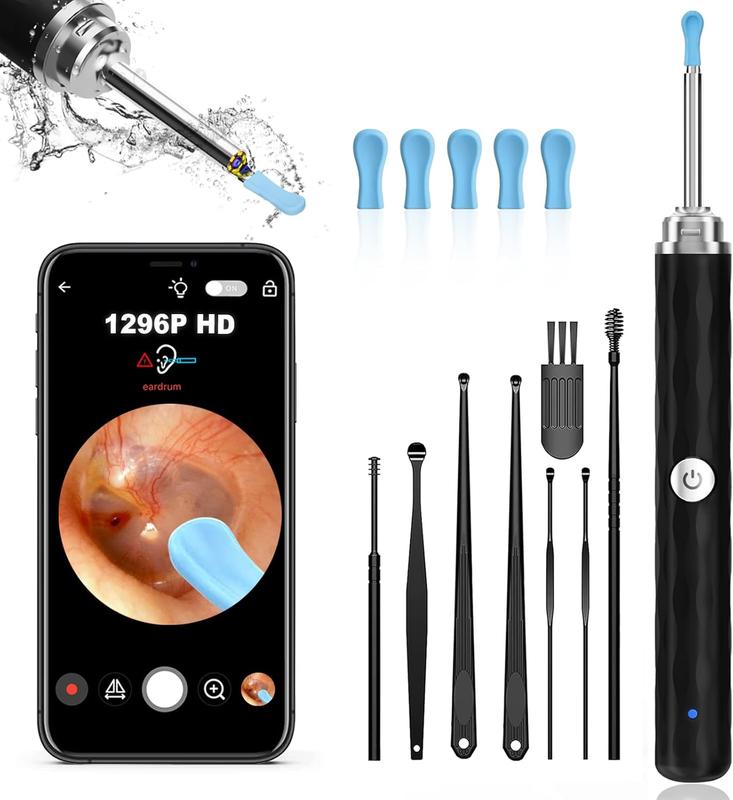 Ear Wax Removal Tool Camera - Birthday Christmas Gifts for Women Men Mom Dad,Ear Wax Removal Kit with 7 Ear Pick, Ear Cleaner with 1290P Camera for iOS & Android