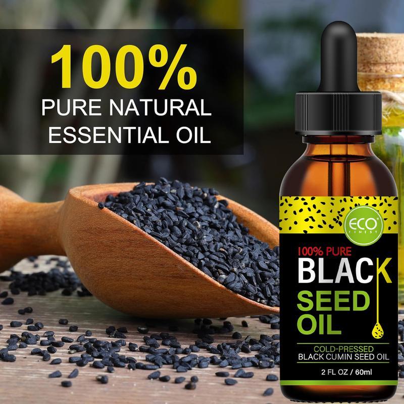 ECO FINEST Black Seed Oil - Travel Size, 100% Turkish Black Cumin Seed Oil, Liquid Pure Blackseed Oil, Black Seed Oil 100% Virgin Cold Pressed Super Antioxidant For Immune Support, Hair & Skin Serums Skincare