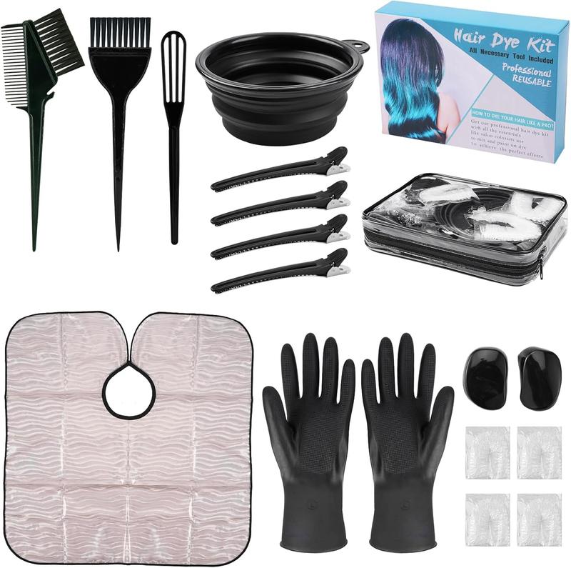 19 count Professional Hair Bleach Kit Hair Coloring Products with Hair Dye Brush, Hair Color Bowl, Hairclips, Applicator, Earmuffs for Hair Highlighting and Hair Coloring at Home